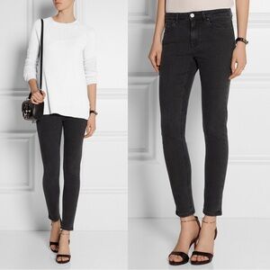 Acne Studios • Skin 5 skinny jeans Used Black faded denim mid rise ankle cropped